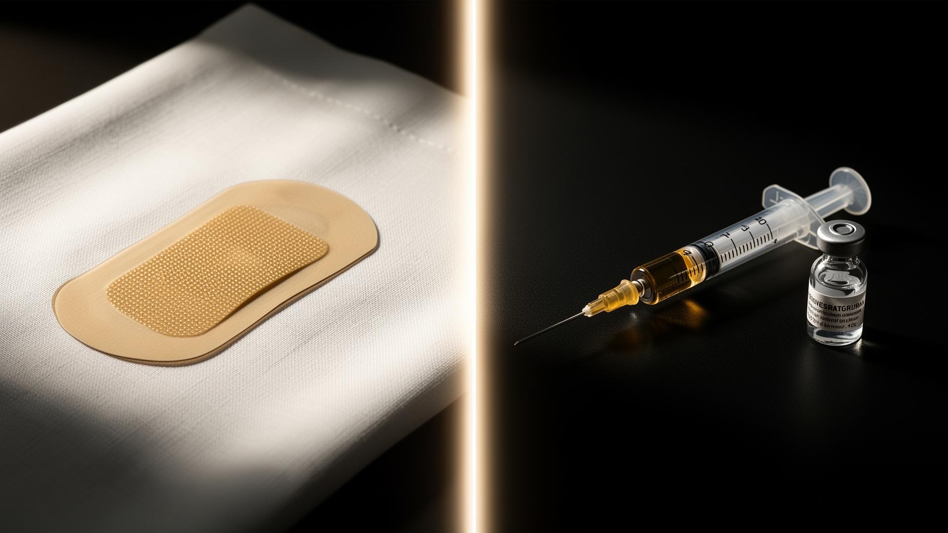 Phototherapy patch versus syringe and vial